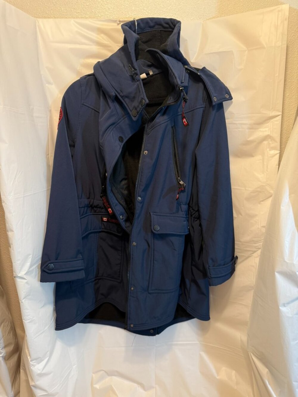 Canada Weathergear Blue Softshell Fleece Parka Jacket 1X